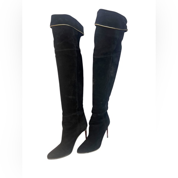 Balmain black suede over the knee boots - Picture 6 of 12